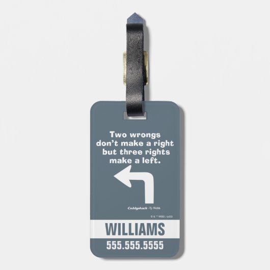 Caddyshack | Zwei Fehler machen kein Recht Gepäckanhänger (Rückseite vertikal)