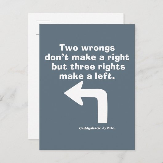 Caddyshack | Zwei Fehler machen kein Recht Postkarte (Vorne/Hinten)
