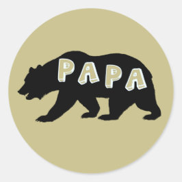 Cadeau de fête des pères Papa Bear Vintag Runder Aufkleber