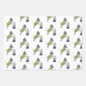 cadeau papier 3 vel paardjes groen roze (Vorderseite 2)