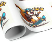 cadeaupapier, kaftpapier met skateboard geschenkpapier (Rolleneckpunkt)