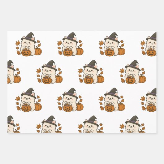 Cadeaupapier Set Halloween / Pomeranian Geschenkpapier Set (Vorderseite 2)