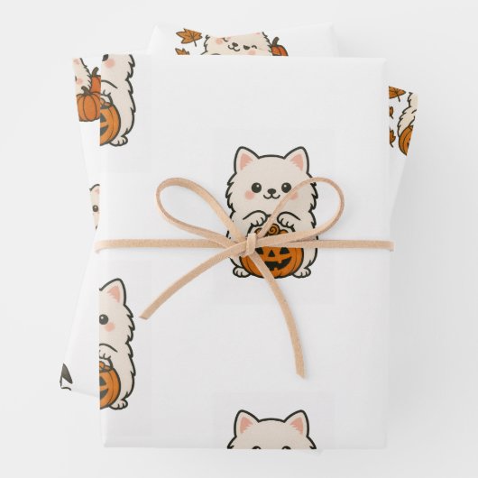 Cadeaupapier Set Halloween / Pomeranian Geschenkpapier Set (Beispiel)