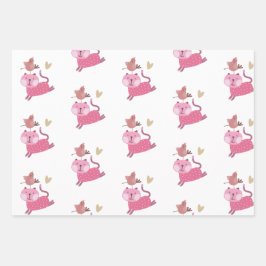 Cadeaupapier Vellen Set poesjes  Geschenkpapier Set