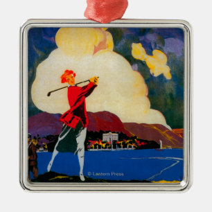 CadenabbiaTremezzo Vintages PosterEurope Silbernes Ornament