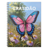 Caderno (80 Páginas, P&B) Borboleta Notizblock (Vorderseite)