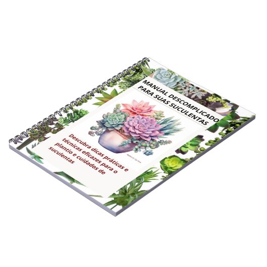 Caderno com capa de suculentas notizblock (Linke Seite)