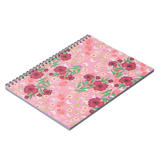 Caderno Espiral com Flores e joaninhas Notizblock (Linke Seite)