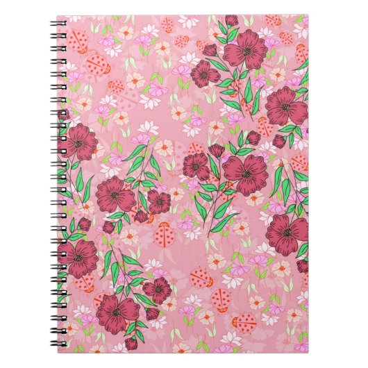 Caderno Espiral com Flores e joaninhas Notizblock (Vorderseite)