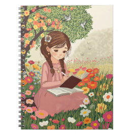 Caderno Espiral com Foto Menina escrevendo Notizblock