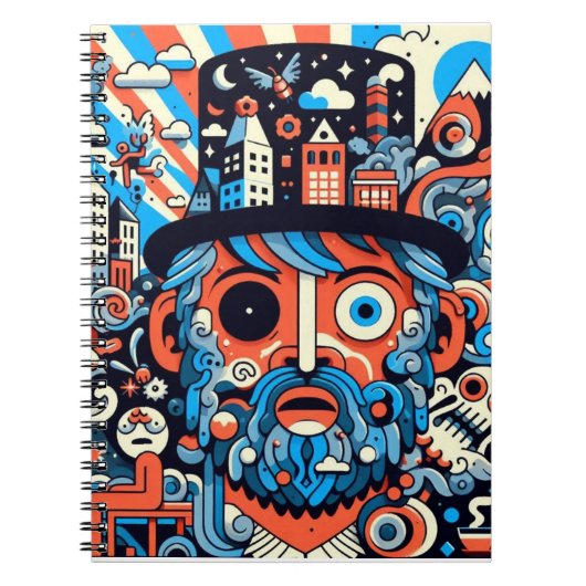 Caderno Espiral com Foto "Psychedelic #1" Notizblock (Vorderseite)
