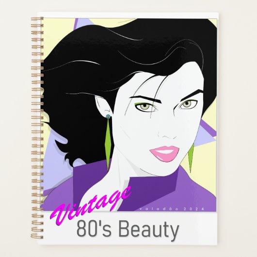 Caderno Espiral - com rosto de mulher 80s Style Planer (Vorderseite)