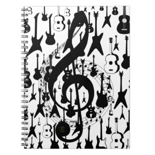 Caderno espiral musical com clave de sol notizblock