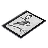 Caderno Espirde um corvo lendo um livro Notizblock (Linke Seite)