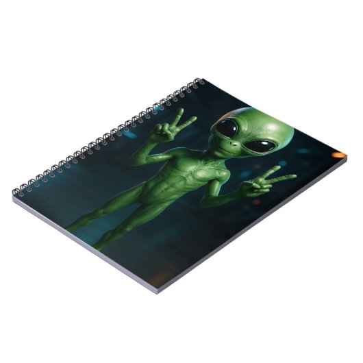 CADERNO Extraterrestre futurista Notizblock (Linke Seite)