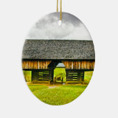 Cades Bucht-freitragende Scheune am Tipton Platz Keramik Ornament (Rechts)