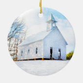 Cades Bucht-Kirche-Verzierung - Winter Keramik Ornament (Hinten)