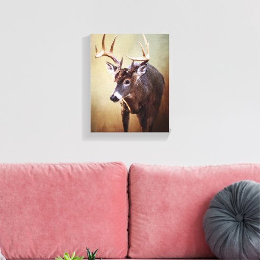 Cades Cove Buck Canvas Print Leinwanddruck (Insitu (Wohnzimmer))