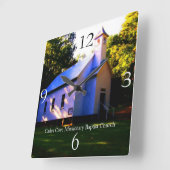 Cades Cove Missionary Baptist Church Wall Clock Quadratische Wanduhr (Winkel)