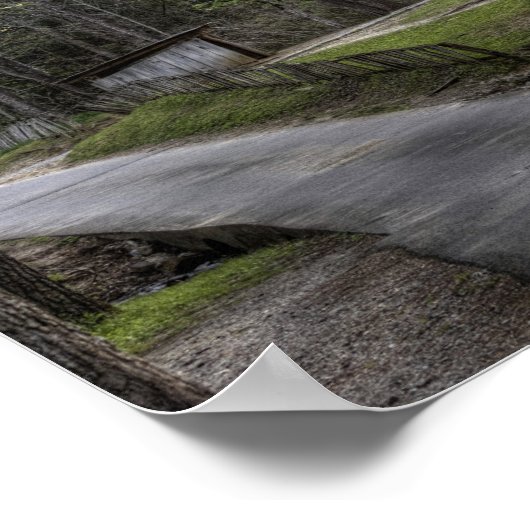 Cades Cove Rustic Cabin Landschaft Poster (Ecke)