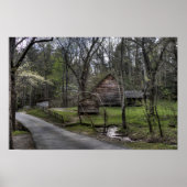 Cades Cove Rustic Cabin Landschaft Poster (Vorne)