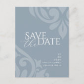 Cadet Gray Classic Script Wedding Save the Date Ankündigungspostkarte (Vorderseite)