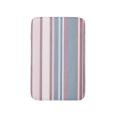 Cadet Grey and Desaturated Rose Stripes Badematte (Vorderseite Vertikal)