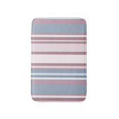 Cadet Grey and Desaturated Rose Stripes Badematte (Vorderseite Vertikal)