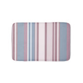 Cadet Grey and Desaturated Rose Stripes Badematte (Vorderseite)