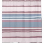 Cadet Grey and Desaturated Rose Stripes Duschvorhang (Vorderseite)