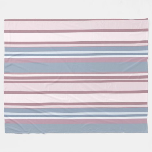 Cadet Grey and Desaturated Rose Stripes Fleecedecke (Vorderseite (Horizontal))