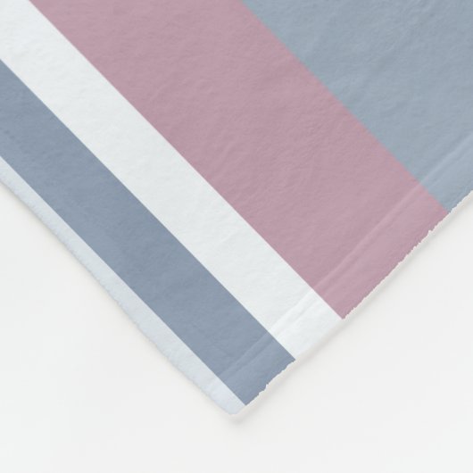 Cadet Grey and Desaturated Rose Stripes Fleecedecke (Ecke)