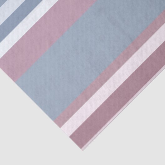 Cadet Grey and Desaturated Rose Stripes Seidenpapier (Detail)