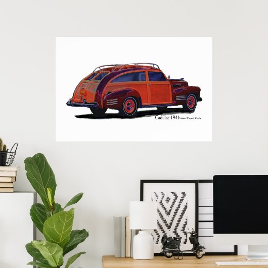 Cadillac 1941 Station Wagon / Woody Poster (Heimbüro)