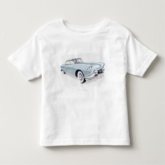 Cadillac 1957 mit Silhouette des Fahrers nach Kleinkind T-shirt (Vorderseite)