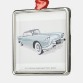 Cadillac 1957 mit Silhouette des Fahrers nach Silbernes Ornament (Links)