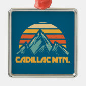 Cadillac Berg Retro Türkis Ornament Aus Metall (Vorne)