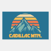 Cadillac Berg Retro Türkis Rechteckiger Aufkleber (Vorderseite)