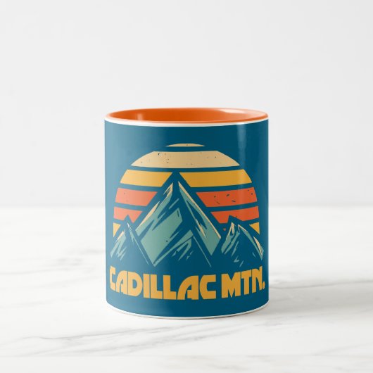 Cadillac Berg Retro Türkis Zweifarbige Tasse (Mittel)