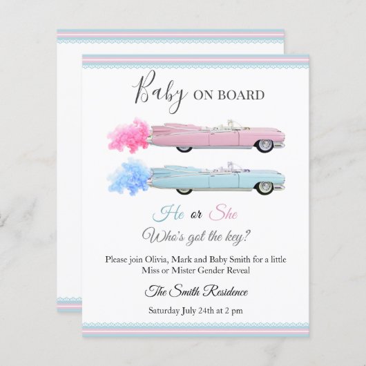 Cadillac Car Baby an Bord (Vorne/Hinten)