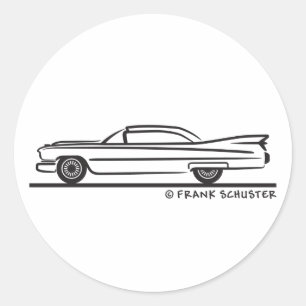 Cadillac Coupe 1959 Runder Aufkleber