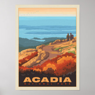 Cadillac Mountain Acadia Nationalpark, Minimalisti Poster