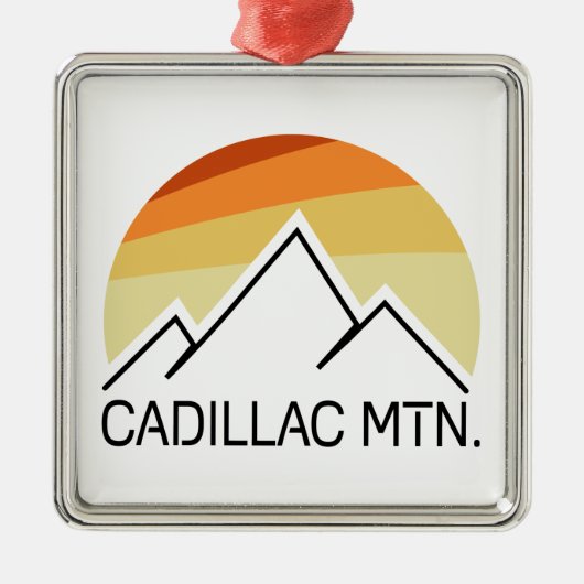 Cadillac Mountain Retro Ornament Aus Metall (Vorne)