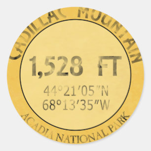 Cadillac Mountain Runder Aufkleber