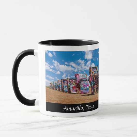 Cadillac Ranch, Amarillo, Texas - Designer Tasse (Links)
