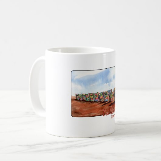 Cadillac Ranch, Amarillo, Texas Kaffeetasse (Vorderseite Links)