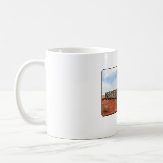 Cadillac Ranch, Amarillo, Texas Kaffeetasse (Links)