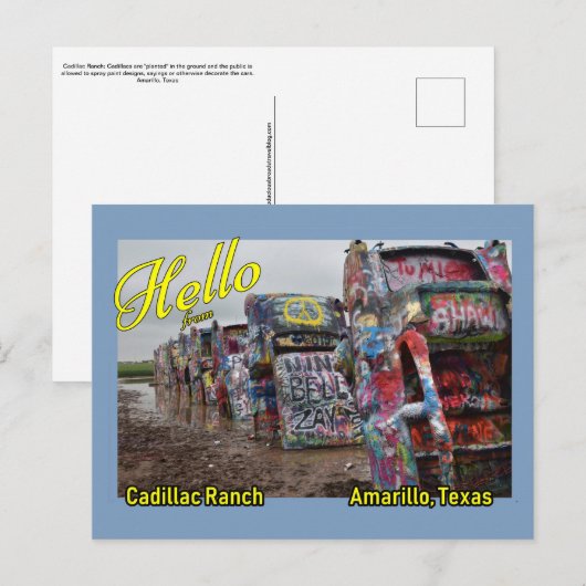 Cadillac Ranch Amarillo Texas Postcard Postkarte (Vorne/Hinten)