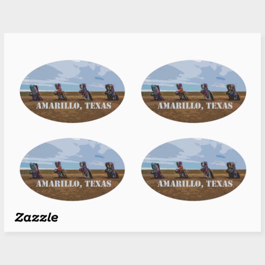 Cadillac Ranch - Amarillo, Texas Sticker (Blatt)