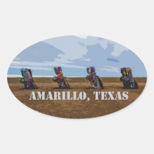Cadillac-Ranch - Aufkleber Amarillos, Texas